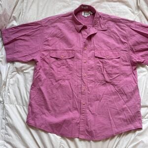 London fog Vintage pink oversized button up shirt sz XL boxy indie academia